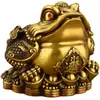 Sapo Dorado de Latón Sapo Dorado de Tres Patas Sapo Dorado de Tres Patas Cumplidor de Deseos Decoración para el Hogar y la Tienda Aumento Diario de la Riqueza Sapo Dorado