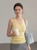 Top regata de alça única, cor sólida, leve e de corte fino, para mulheres, novo estilo de verão, top chic para usar por cima 356