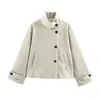 Fabricante mayorista de ropa para mujer transfronteriza otoño 2026 nuevo moda casual estilo europeo y americano abrigo corto con cuello alto