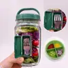 Saladkid Salad Pod Contenedor de Plástico para Ensalada con Tapa de Apertura Lateral, Frasco para Conservar Frescura, Contenedor Sellado