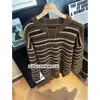 Suéter Retro de Rayas Marrones Harajuku Otoño Invierno 2026 Nuevo Estilo Perezoso Suéter de Punto Holgado