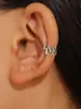 Clip para Oreja de Aleación Plata Rota con Diseño Nicho de Lujo Ligero y Sentido del Diseño sin Agujeros en las Orejas para Mujer Elegante Personalizado Simple Dulce Cool Aretes Aretes para Mujer