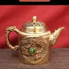 Fábrica de Origen Latón Diseño de Cinco Vacas Adorno de Tetera con Tapa Superior Giratoria, Olla de Cobre para Mesa de Té China, Decoración del Hogar al por Mayor