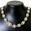 Cadena Cubana de Grano de Café Estilo Nuevo Europeo y Americano Cadena de Cadena Hip-Hop Aleación Incrustada de Diamante Joyería Unisex Personalizada Transfronteriza