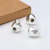 Prata Pura 999 Gatinha Hello Kitty 3D pulseira rígida de prata acessórios Pulseira DIY feita à mão contas miçangas corda trançada gato KT