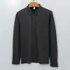 Camisa POLO de manga larga para hombre de terciopelo genuino de lujo con forro polar, aislamiento térmico sin costuras y camisa POLO cálida para hombre