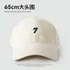 Boné de baseball de veludo cotelê Outono e Inverno masculino e feminino circunferência da cabeça grande mostra o rosto bordado pequeno número 7cem combinar estilo coreano boné com aba moda