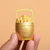 Balde de lingote de latão um balde de ouro artesanato de decoração da sorte decoração mesa de escritório atrações de casa barraca