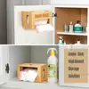 Caja de Almacenamiento Bolsa de Basura Bambú Cuadrado Bambú Bolsa de Plástico Almacenamiento Montado en la Pared Cocina Alimentos Envoltura de Plástico Caja de Almacenamiento