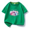Camiseta Infantil de Algodão com Gola Redonda e Manga Curta Estampada de Pônei Roupa de Bebê Camiseta de Algodão para Meninas Comércio Exterior