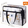 Bolsa de armazenamento com zíper transparente, grande capacidade, guarda-roupa embaixo da cama, bolsa de armazenamento para guardar roupas, roupa de cama, brinquedos