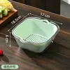 Cesta Doble Capa con Drenaje para Lavar Verduras, Cesta para Lavar Verduras de Cocina, Cesta Coladora de Agua para Frutas y Verduras del Hogar, Capacidad Extra Grande, Transparente