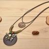 Estilo Étnico Vintage Ropa de Algodón y Lino Versátil Accesorios de Decoración Cuerda de Cera Colgante Largo Creativo Cadena de Lana Multicapa