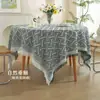 Toalha de mesa estilo ins cor sólida francesa para mesa redonda pequena toque de luxo leve alta qualidade foto de aniversário simples branca pano para mesa de centro dormitório