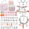 Conjunto de pulseiras de miçangas para crianças, venda quente transfronteiriça, kit DIY para meninas, brinquedo, cor deslumbrante, conjunto de quebra-cabeça de cristal