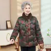 Ropa de Algodón para Abuela Ropa de Invierno Ropa Gruesa con Felpa para Personas de Mediana Edad y Mayores Chaqueta de Algodón Cálida para Mujer Ropa de Mamá Ropa de Algodón Cálida Traje Tang para Señora Mayor Chaqueta de Algodón