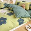 Juego de Cuatro Piezas de Algodón Lavado, Universal para Todas las Estaciones, Sábana, Funda de Edredón, Juego de Tres Piezas de Cuatro Estaciones para Dormitorio, Juego de Cama