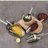 Pá de Gelo de Aço Inoxidável, Pá Pequena para Sementes, Pá para Arroz, Pá para Cubos de Gelo, Pá para Farinha, Pá para Chá de Leite, Pá Multiuso de Aço Inoxidável