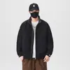 Jaqueta de Trabalho Masculina com Gola Alta 2026 Primavera e Outono Casual Versátil Cor Blocada Gola Casaco Moda Masculina Simples Compatível com Tamanho Plus