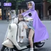 Impermeable para Bicicleta Eléctrica con Cubierta Frontal Transparente para Montar Padre e Hijo, con Cubierta para Espejo, Protección de Cuerpo Completo Contra Lluvia Fuerte