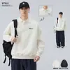 Roupas Masculinas Fengshe / Primavera e Outono 2026 Moletom Gola Polo Manga Longa Masculino Moletom Soltinho Tendência