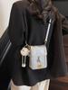 Bolsa Quadrada Pequena Transfronteiriça, Bolsa Pequena Casual Estilosa para Mulheres, Nova Tendência 2026 Moda Primavera e Verão Bolsa de Ombro Transversal, Bolsa para Celular
