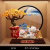 Árbol de Dinero Pintura de Arena Movediza Gatos de la Suerte Adornos Decoración de Sala de Estar Regalo de Mudanza a Casa Nueva Regalo de Inauguración de Casa Nueva Hogar