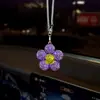 Bestseller transfronterizo: Lindo colgante de girasol para coche con pedrería, pequeño adorno colgante de flor de margarita para el espejo retrovisor interior del coche