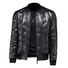 Invierno europeo 90% plumón de pato blanco cuello redondo brillante chaqueta de plumón moda abrigo cálido para hombre Y19811
