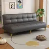Sofá-cama linear popular para salas de estar pequenas, couro resistente a arranhões de gato, multifuncional, dobrável, de dupla finalidade, adequado para apartamentos de aluguel