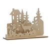 Corte Láser Madera Adornos Decoración Navideña DIY Manualidades Navideñas Tridimensionales Árbol de Navidad Muñeco de Nieve Reno