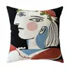 Funda de Almohada Impresionista Artística Cojín Lumbar con Estampado Abstracto de Picasso, Cojín Decorativo para Sofá Estilo Europeo