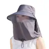 2026 Nuevo Sombrero de Sol con Protector Facial y de Cuello Integrado Sombrero de Verano para Exteriores Protección UV Ala Ancha Sombrero Tipo Cubo para Mujer Transpirable