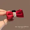 Pinza Pequeña para el Cabello de Doble Fila de Perlas con Lazo de Terciopelo Bicolor de Alta Gama Estilo Japonés para Mujeres, Pinza de Accesorios para el Cabello para Peinado de Frente de Princesa
