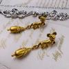 Zhonggu vintage ocidental retro marcação indústria pesada ouro quente ombro flexível escaneamento exagerado brincos 925 prata brincos de agulha