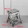 Escalera Taburete de Acero Inoxidable para Uso Doméstico, Escalera Plegable, Modelo Engrosado y Reforzado, Peldaños, Escalera de Tres Peldaños, Escalera de Escalada de Cuatro Peldaños