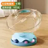 Cama Gato Cápsula Espacial, Quente no Inverno, Adequada para Todas as Estações, Plataforma Giratória Acrílica com Sino Extra Grande, Brinquedo para Gato Tudo-em-Um