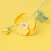 Buquê de Papoulas Transfronteiriço Finalizado, Flores Tricotadas à Mão, Flores de Lã Crochê, Flores Artificiais, Produtos de Crochê Finalizados para Atacado