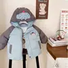 Ropa Infantil Estilo Coreano Ropa de Invierno para Niños Chaqueta de Algodón Niños 2026 Nuevo Abrigo de Algodón Bebé Fresco Guapo Cálido Chaqueta con Capucha de Retazos