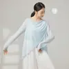 Traje de dança clássica para mulheres, novo top de prática elegante, roupa de gaze etérea, vestido de dança esvoaçante como uma fada borboleta