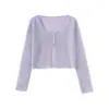 Cárdigan de Punto Fino de Seda de Hielo de Verano para Mujer, Color Sólido con Bordes Ondulados, Adecuado para Combinar con Vestidos, como Chal, Protección Solar o Top para Aire Acondicionado