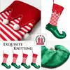 Decoraciones Navideñas Transfronterizas Calcetín Navideño de Elfo Bolsa de Regalo Bolsa de Dulces Decoración de Atmósfera Festiva Colgante para Árbol de Navidad