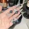 Juego de Anillo de Pétalo de Concha Negra de Tres Piezas de Diseño Versa Jewelry para Mujer Chapado en Oro de 18 Quilates Imitación de Nácar Natural