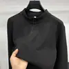 Sudadera con media cremallera de forro polar cepillado de doble cara para hombre, nueva colección otoño/invierno 2026, cuello alto, retiene el calor, cálida, manga larga, capa base
