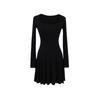 Vestido de Punto con Cuello Cuadrado y Manga Trompeta para Mujer Europeo y Americano Retro Ajustado Ropa Exterior Color Sólido Base Falda Larga Plisada