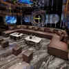 Sofá Personalizado para Bar KTV, Boate, Sala de Festa em Villa, Sofá para Sala de Karaokê, Cabine em Forma de U para Lounge Bar, Mesa de Centro