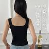 Colete de ombro largo Cinto feminino Almofada de peito Interior Vestindo Verão Exterior Vestindo Colarinho Quadrado Lindo Sutiã de Costas Tubo de Base de Uma Peça Top Peito Embrulhando