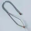 Cordão Pingente Corda Masculino e Feminino Corda Tecida à Mão Pingente DIY Folha Pequena Sândalo Vermelho Corda Tecida Atacado