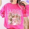 Suéter feminino com gola redonda personalizado e estampado de manga comprida, estilo europeu e americano, moda europeia e americana