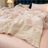 2026 Nuevo Estilo Algodón Lavado Estampado Francés Alta Costura Floral Pequeño Encaje Juego de Cuatro Piezas